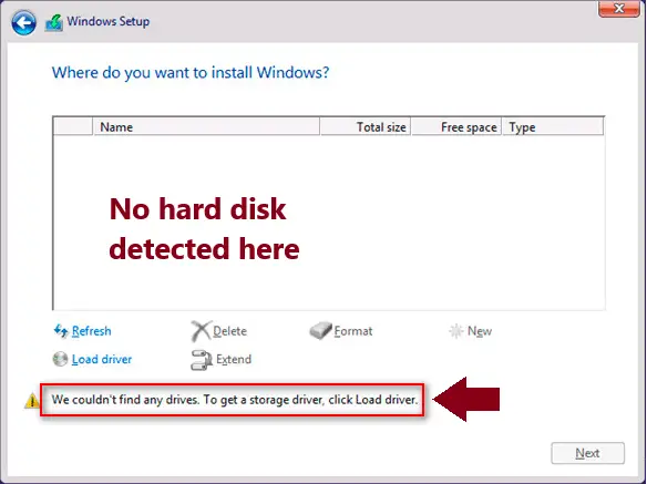 no-hard-disk-detected-during-windows11-installation