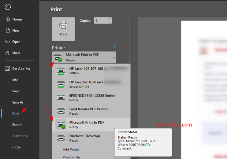 Microsoft print to pdf