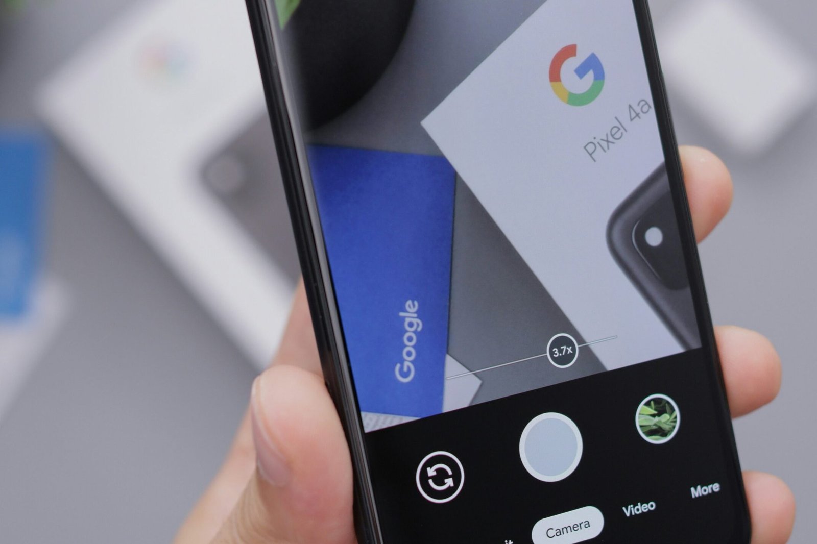 black and white smartphone displaying google search