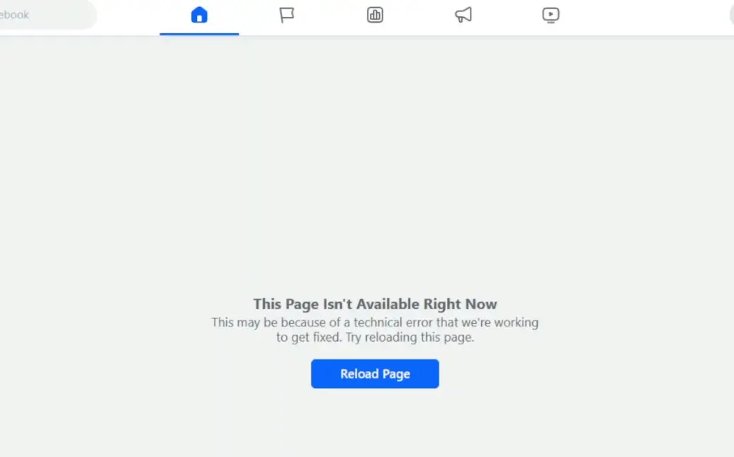 Facebook This Page isn't available Right Now