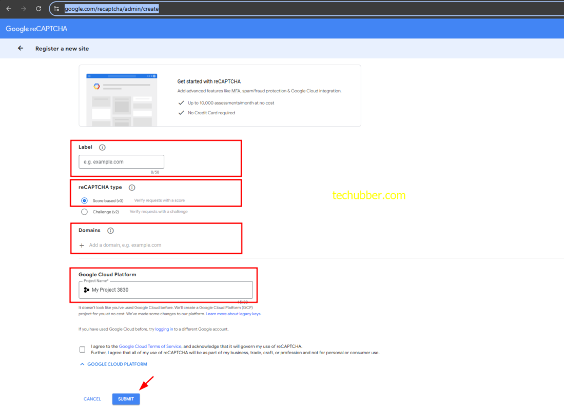 google-recaptcha-create
