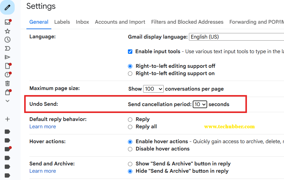 Enable Undo Send in Gmail